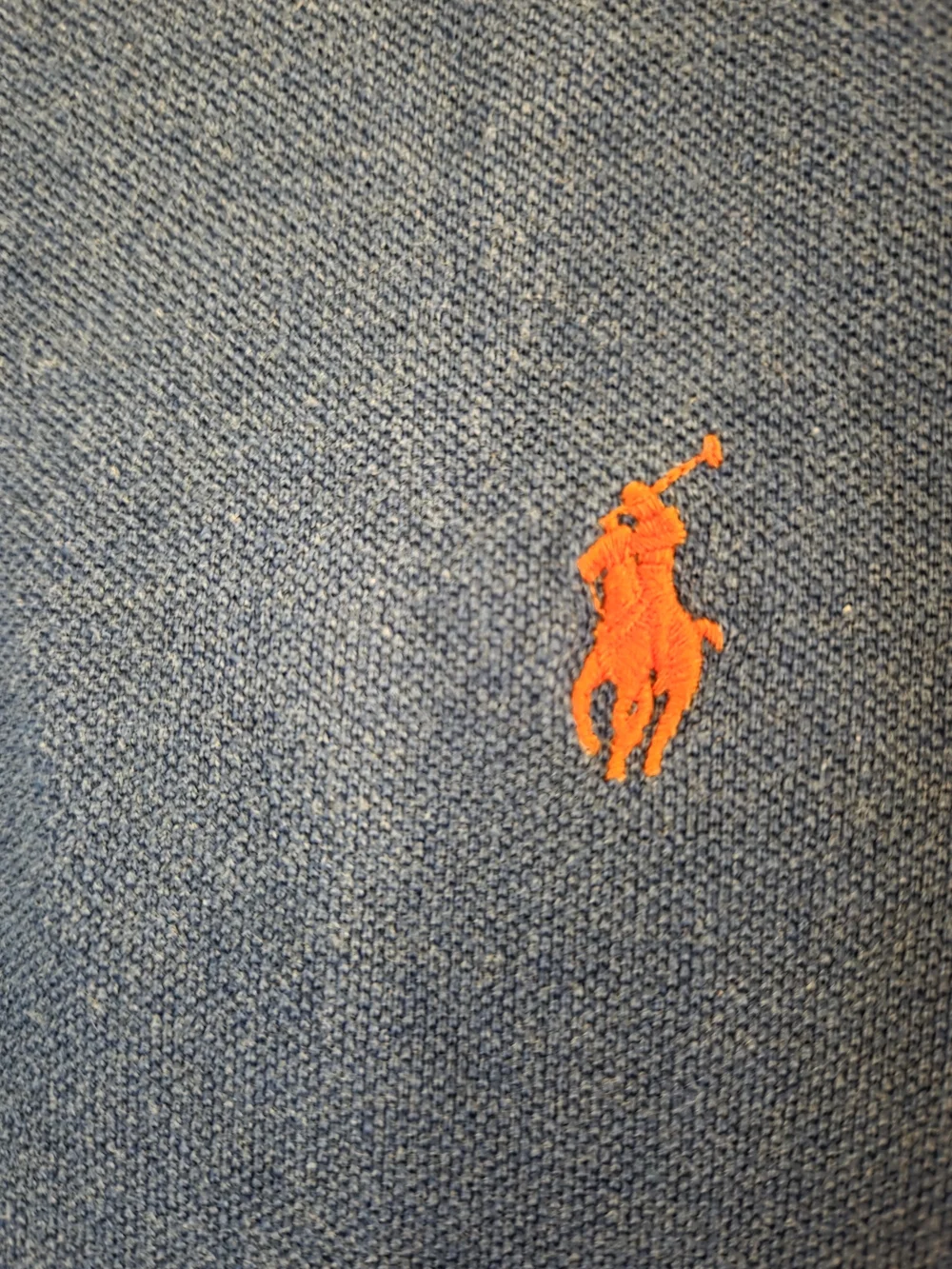 Ralph Lauren Blue Short-Sleeve Polo with Orange Pony